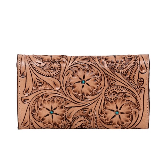 NWT The Urban Tooled Leather & Cowhide Wallet - Picture 2 of 3